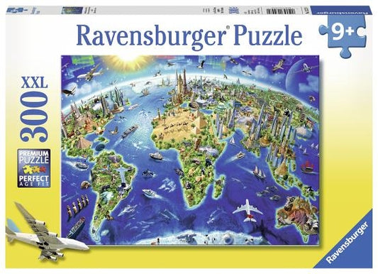 World Landmarks Map 300 PC Puzzle by Ravensburger