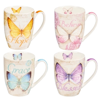 Ceramic Mug Set Butterflies by 