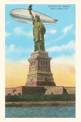 Vintage Journal Blimp and Statue of Liberty, New York City by Found Image Press