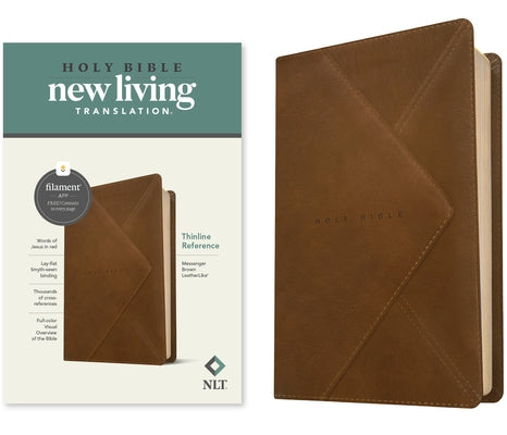 NLT Thinline Reference Bible, Filament Enabled Edition (Red Letter, Leatherlike, Messenger Brown) by Tyndale