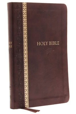 KJV, Thinline Bible, Standard Print, Imitation Leather, Brown, Indexed, Red Letter Edition, Comfort Print by Thomas Nelson