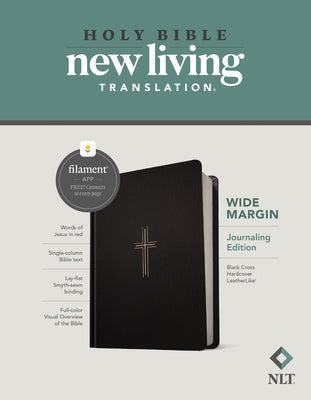 NLT Wide Margin Bible, Filament Enabled Edition (Red Letter, Hardcover Leatherlike, Black Cross) by Tyndale