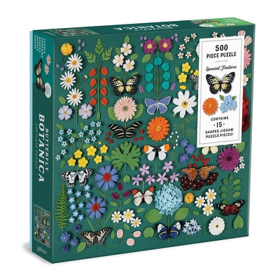 Butterfly Botanica 500 Piece Puzzle with Shaped Pieces by Galison