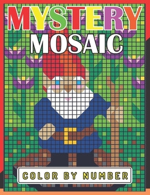 New Large Print Mystery Mosaics Color By Number: Pixel Art For Adults & Kids, Fun 50 Coloring Pages for Stress Relief & Relaxation, Gift Ideas. by Book Cafe, Jakiya Art