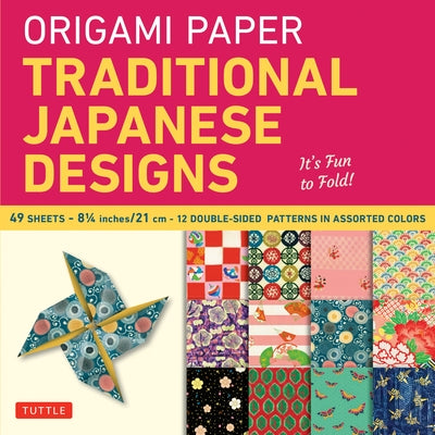 Origami Paper - Traditional Japanese Designs - Large 8 1/4: Tuttle Origami Paper: Double Sided Origami Sheets Printed with 12 Different Patterns (Inst by Tuttle Publishing