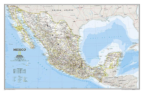 National Geographic Mexico Wall Map - Classic (34.5 X 22.5 In) by National Geographic Maps