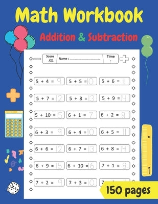 Math Workbook: Addition and Subtraction: workbook for kindergarten and 1st grade- activity book for teaching math to children, Colori by Teacher, Max