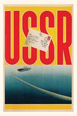 Vintage Journal USSR Poster with Ship and Letter by Found Image Press