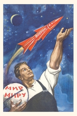 Vintage Journal Soviet Worker with Rocket by Found Image Press