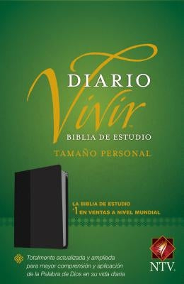 Biblia de Estudio del Diario Vivir Ntv, Tamaño Personal (Letra Roja, Sentipiel, Negro) by Tyndale