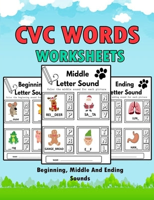 CVC Words Worksheets: CVC Words Workbook For Beginning, Middle And Ending Sounds, Phonics Worksheet Book by Bom, Lamaa
