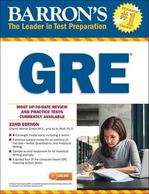 GRE with Online Tests by Green, Sharon Weiner