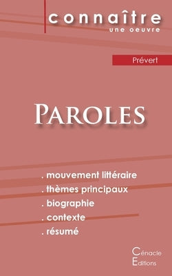 Fiche de lecture Paroles de Prévert (Analyse littéraire de référence et résumé complet) by Pr&#233;vert, Jacques