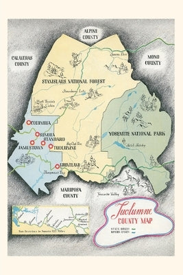 Vintage Journal Visitors Map of Tuolumne County by Found Image Press