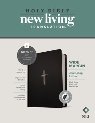 NLT Wide Margin Bible, Filament Enabled Edition (Red Letter, Hardcover Leatherlike, Black Cross, Indexed) by Tyndale