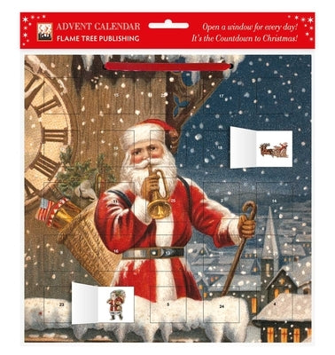 Snowy Santa Claus Advent Calendar (with Stickers) by Flame Tree Studio