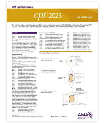 CPT 2023 Express Reference Coding Card: Dermatology by American Medical Association