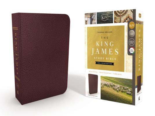 The King James Study Bible, Bonded Leather, Burgundy, Full-Color Edition by Thomas Nelson