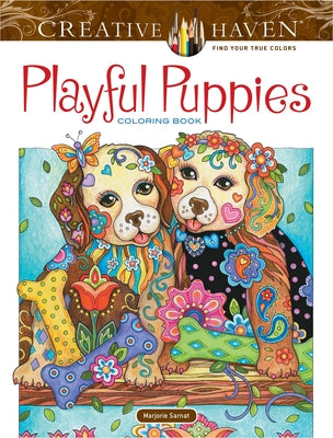 Creative Haven Playful Puppies Coloring Book by Sarnat, Marjorie