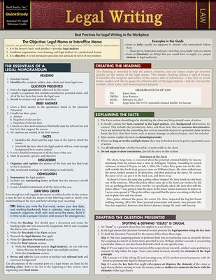 Legal Writing: Quickstudy Laminated Reference Guide by Barcharts Inc