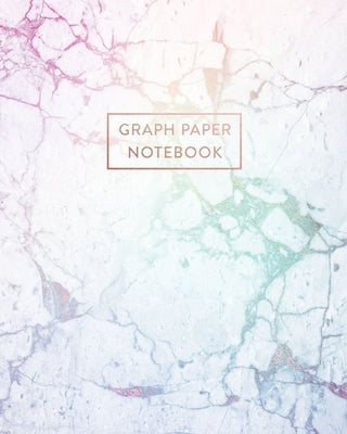 Graph Paper Notebook: Modern Rainbow Marble - 8 x 10 - 5 x 5 Squares per inch - 100 Quad Ruled Pages - Cute Graph Paper Composition Notebook by Paperlush Press