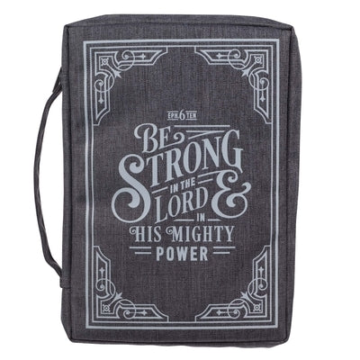 Bible Cover Canvas Large Gray Be Strong in the Lord Eph 6:10 by 