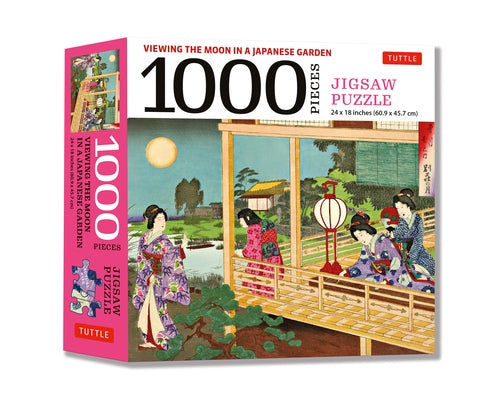 Viewing the Moon Japanese Garden- 1000 Piece Jigsaw Puzzle: Finished Size 24 X 18 Inches (61 X 46 CM) by Chikanobu, Toyohara