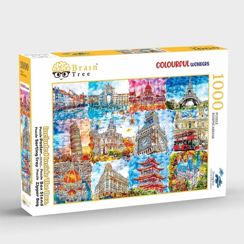 Brain Tree - Colourful Wonders 1000 Piece Puzzle for Adults: With Droplet Technology for Anti Glare & Soft Touch by Brain Tree Games LLC