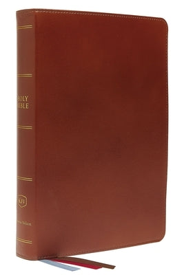 KJV, Preaching Bible, Premium Calfskin Leather, Brown, Comfort Print by Thomas Nelson