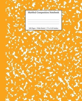 Marbled Composition Notebook: Orange Marble Wide Ruled Paper Subject Book by Young Dreamers Press