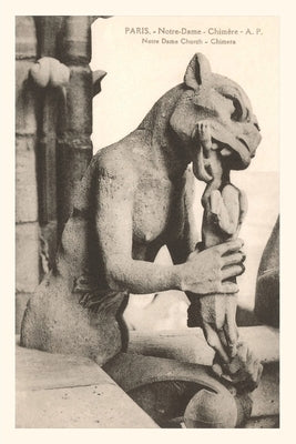 Vintage Journal Gargoyle on Notre Dame Cathedral by Found Image Press