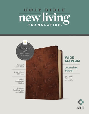 NLT Wide Margin Bible, Filament Enabled Edition (Red Letter, Leatherlike, Dark Brown Palm) by Tyndale