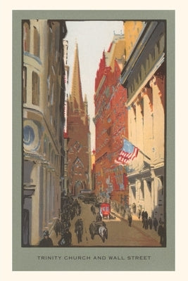 Vintage Journal Painting of Trinity Church, Wall Street, New York City by Found Image Press