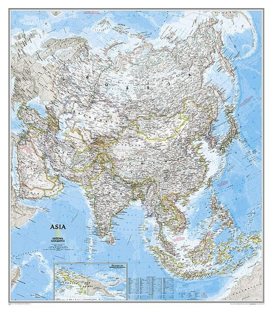 National Geographic Asia Wall Map - Classic (33.25 X 38 In) by National Geographic Maps