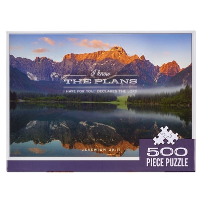 Scenic Mountain I Know the Plans Jeremiah 29:11 Bible Verse 500 Piece Jigsaw Puzzle for Adults Indoor Family Activity by Christian Art Gifts