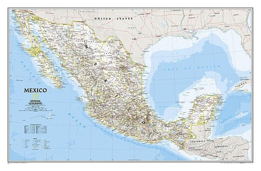 National Geographic Mexico Wall Map - Classic - Laminated (34.5 X 22.5 In) by National Geographic Maps