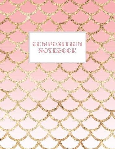 Composition Notebook: Wide-Ruled Coral Mermaid Style Fish Scale Design by Happy Print Press