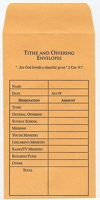 Tithe and Offering Envelope by Broadman Church Supplies Staff