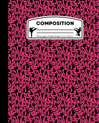 Composition: Karate Pink Marble Composition Notebook. Wide Ruled 7.5 x 9.25 in, 100 pages Martial Arts book for boys or girls, kids by Pattyjane Press