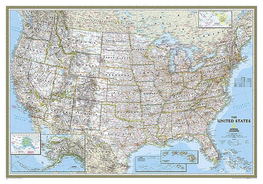 National Geographic United States Wall Map - Classic (43.5 X 30.5 In) by National Geographic Maps