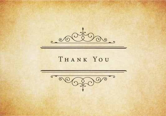 Vintage Parchment Thank You Cards by 
