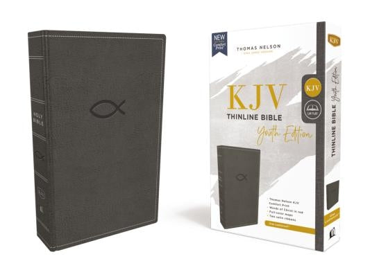 Kjv, Thinline Bible Youth Edition, Leathersoft, Gray, Red Letter Edition, Comfort Print by Thomas Nelson