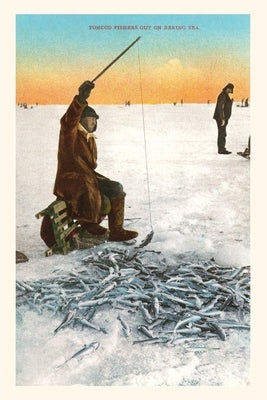 Vintage Journal Ice Fishing on Bering Sea by Found Image Press