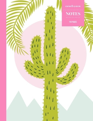 Cornell System Notes 110 Pages: Cactus Notebook for Professionals and Students, Teachers and Writers - Succulent Llama Pattern by Hinterland, Cactus Notebook