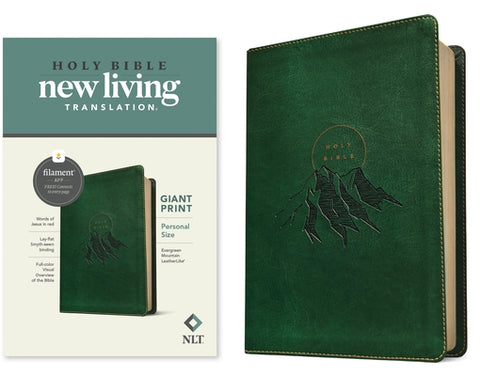 NLT Personal Size Giant Print Bible, Filament Enabled Edition (Red Letter, Leatherlike, Evergreen Mountain ) by Tyndale