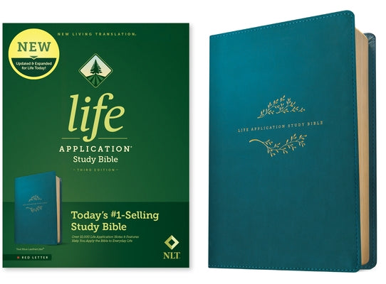 NLT Life Application Study Bible, Third Edition (Red Letter, Leatherlike, Teal Blue) by Tyndale