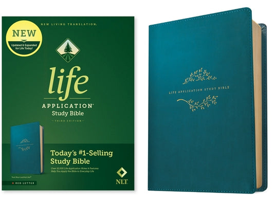 NLT Life Application Study Bible, Third Edition (Red Letter, Leatherlike, Teal Blue) by Tyndale