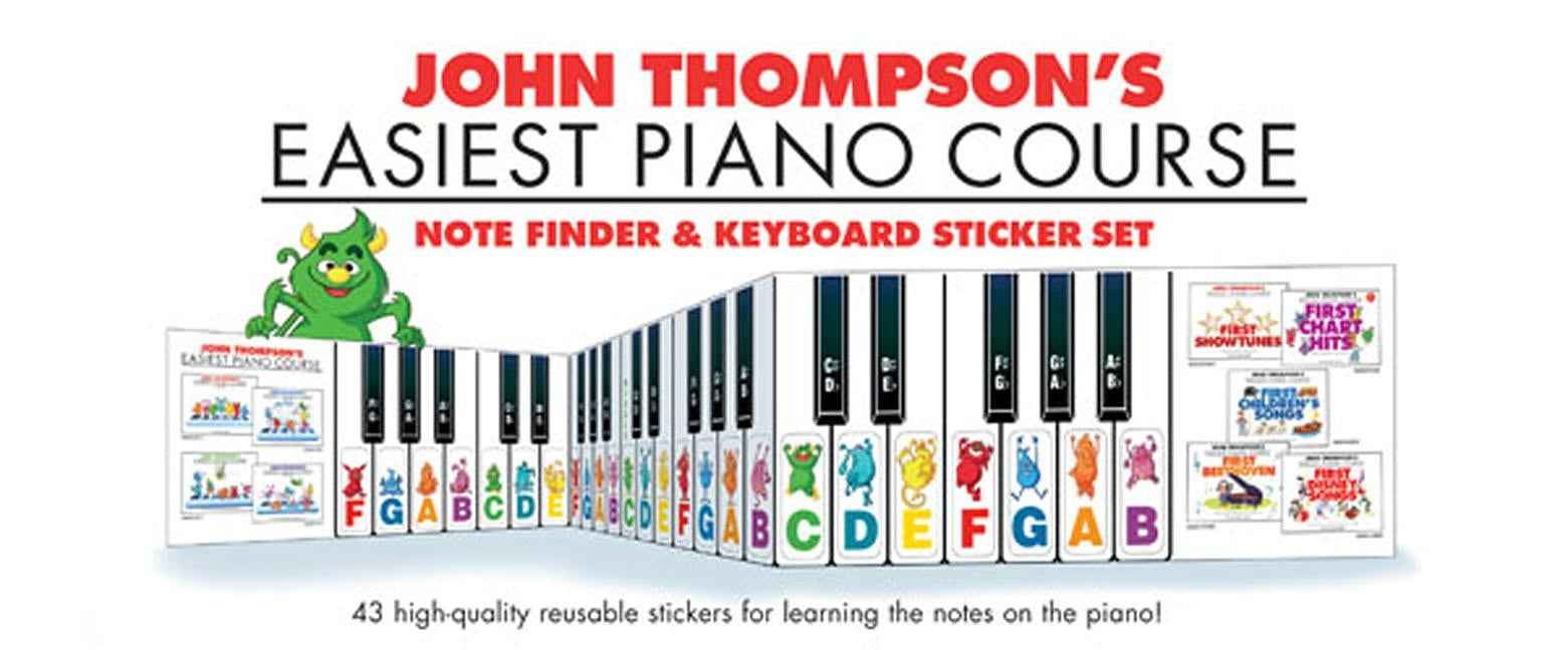 Note Finder & Keyboard Sticker Set: John Thompson's Easiest Piano Course by Hal Leonard Corp