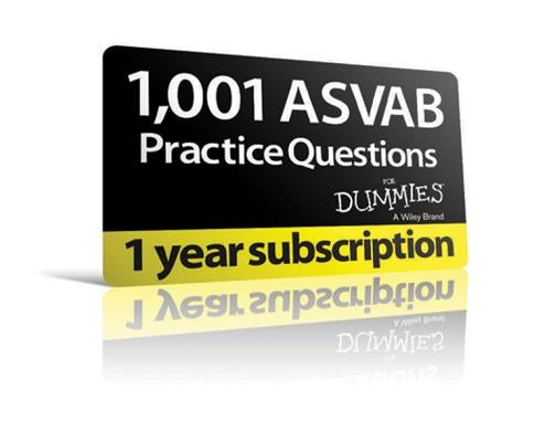 1,001 ASVAB Practice Questions for Dummies (12 Month Online Subscription) by Consumer Dummies