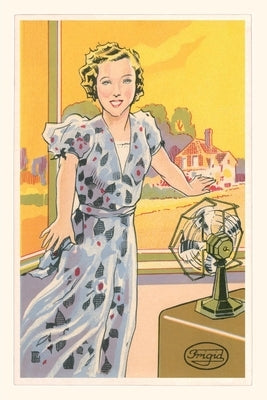 Vintage Journal English Woman with Electric Fan by Found Image Press